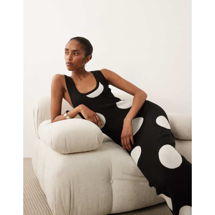 asos black and white polka dot dress ASOS Design - Knit Maxi Dress - Women - Cotton/Polyester - XS