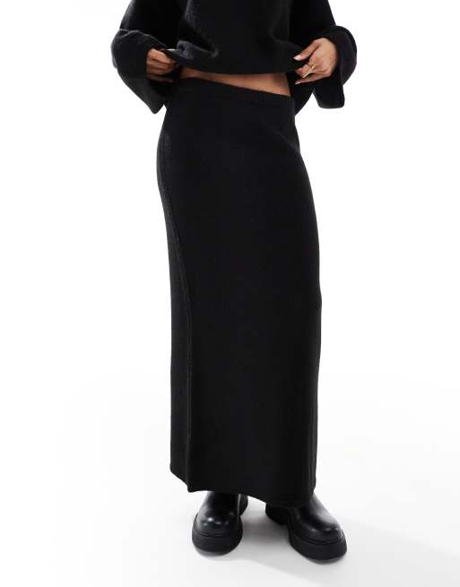 ASOS DESIGN knit maxi skirt in black - part of a set | ASOS
