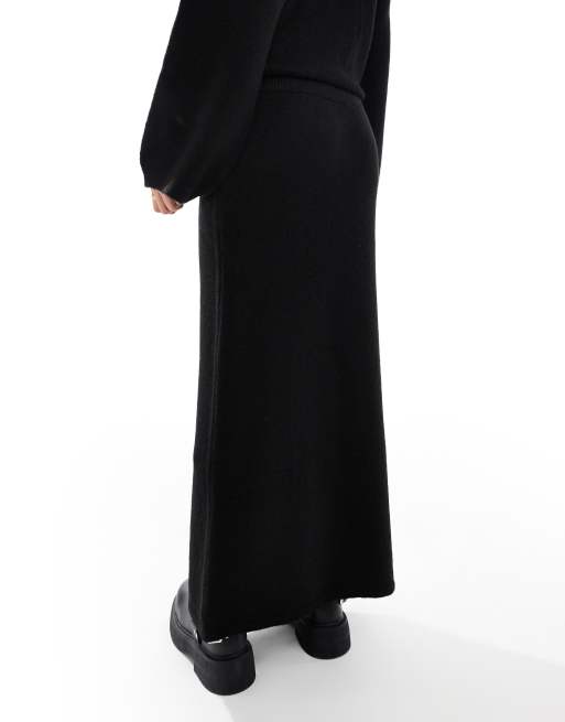 ASOS DESIGN knit maxi skirt in black - part of a set | ASOS