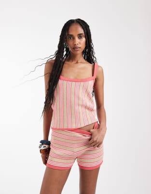 Asos Design Knit Micro Short In Pink