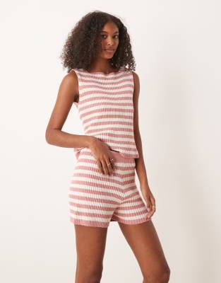 Asos Design Knit Micro Shorts In Pink