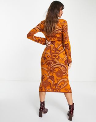 70s style midi dress