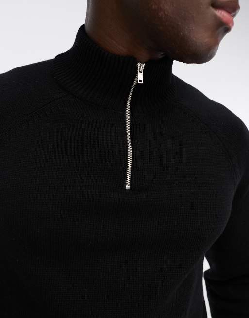 Black zip online jumper