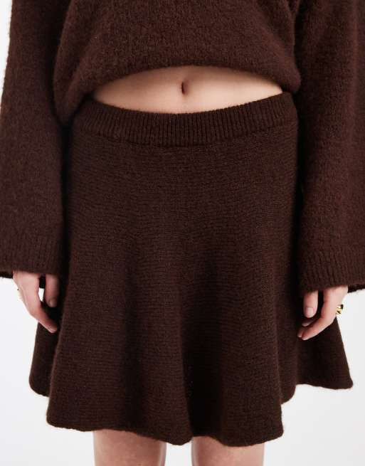 ASOS DESIGN knit mini skirt in brown - part of a set, 5 of 5