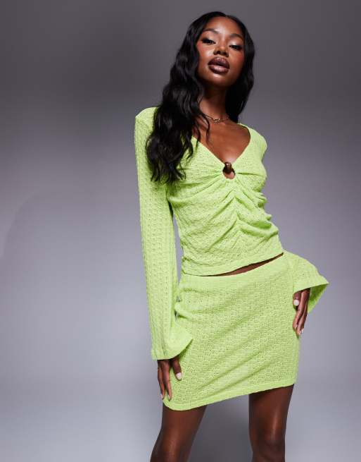 ASOS DESIGN knit mini skirt in green - part of a set, 5 of 5
