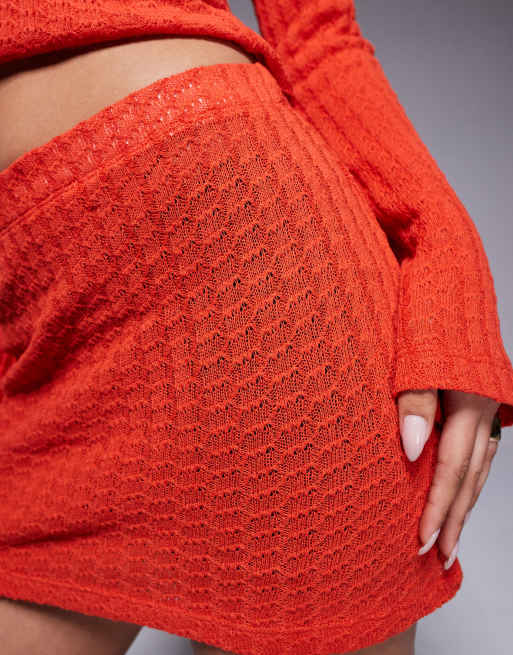 ASOS DESIGN knit mini skirt in orange - part of a set, 2 of 5