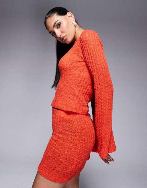 ASOS DESIGN knit mini skirt in orange - part of a set, 3 of 5
