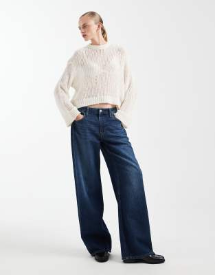 Asos Design Knit Open Stitch Sweater In Multi