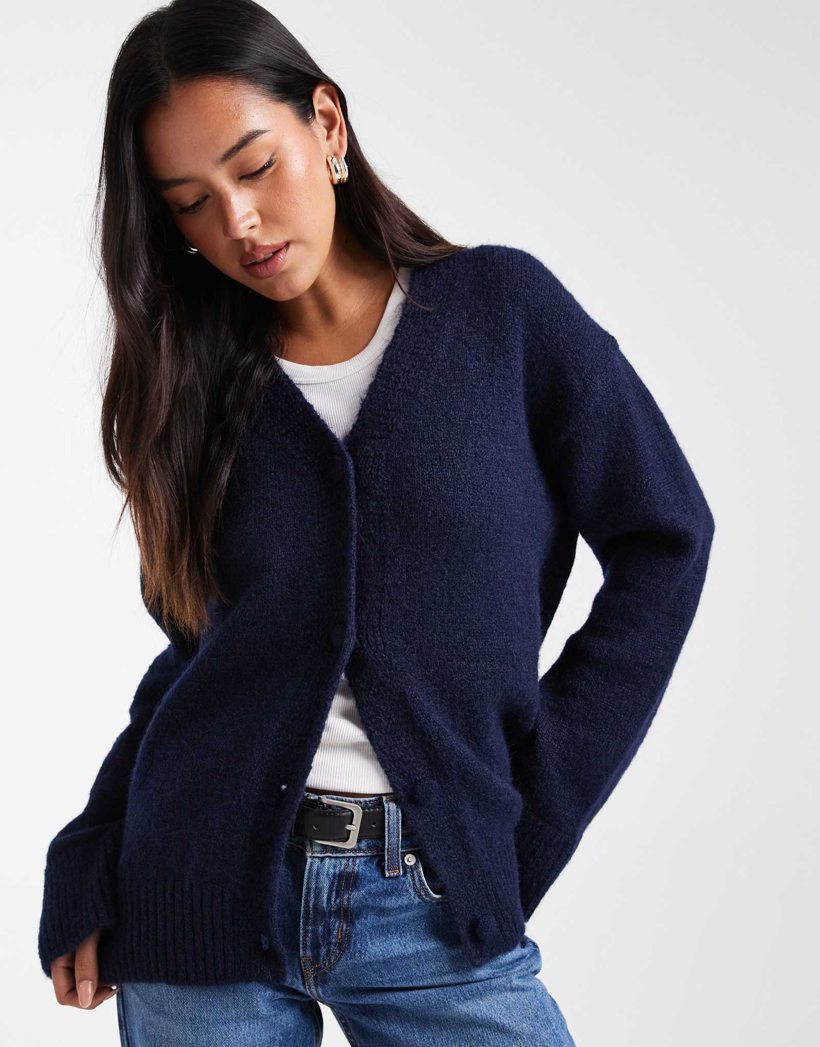 ДИЗАЙНЕРСКИЙ вязаный кардиган оверсайз из шерсти ASOS DESIGN - часть комплекта