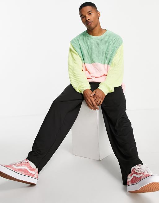 Ribbed colorblock sweater on sale