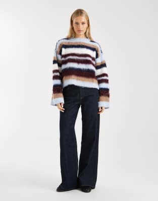 Asos Design Knit Oversized Sweater In Multi