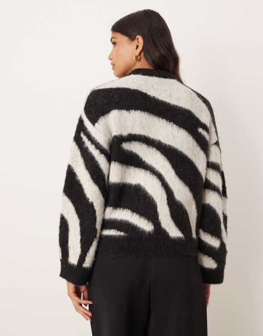 ASOS DESIGN knit oversized sweater in zebra print | ASOS