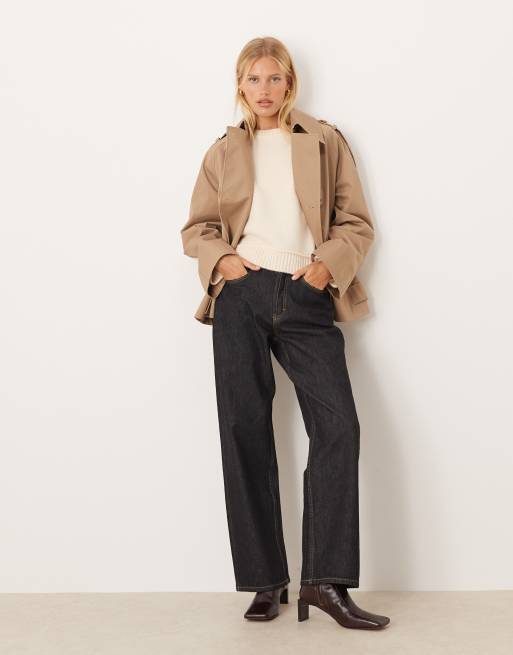 ASOS DESIGN knit oversized sweater with wide ribbed detailing in ecru, 2 of 4