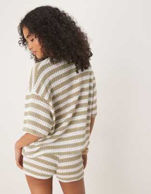 Asos Design Knit Oversized Tee In Gray