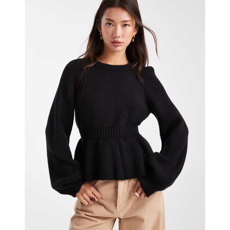 なーさん用 heve Arch Peplum knit charcoal Arch Peplum knit charcoal | HEVE