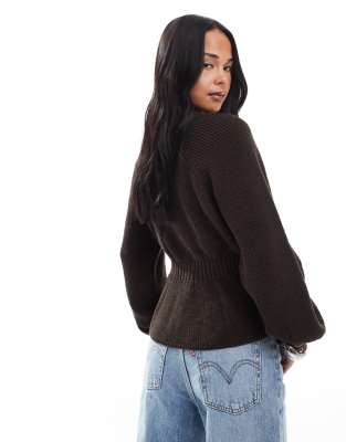 【値下げ中】fetico KNIT PEPLUM SWEATER size3 Textured Knit Peplum Sweater Tank | Express