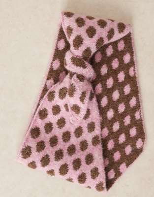 Asos Design Knit Polka Dot Pattern Triangle In Pink
