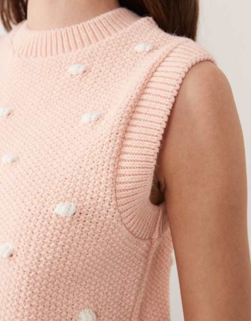ASOS DESIGN knit polka dot tank top in pink spot, 4 of 4
