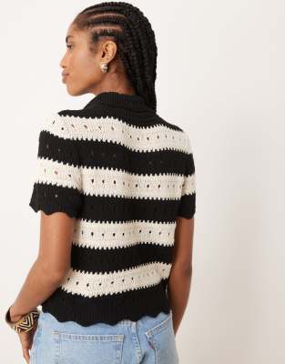 Asos Design Knit Polo In Black