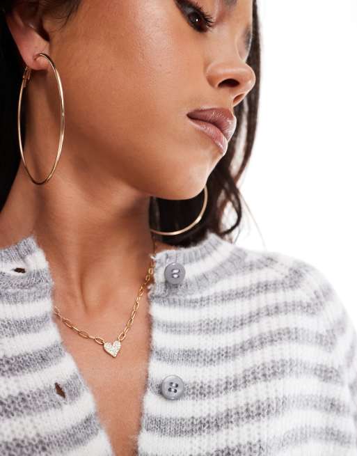 ASOS DESIGN - Gebreid vest met raglanmouwen en grijze strepen