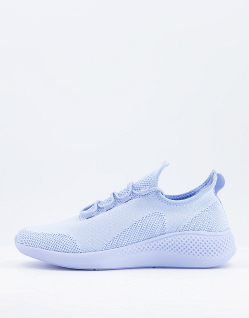 ASOS DESIGN knit runner trainers in pastel blue