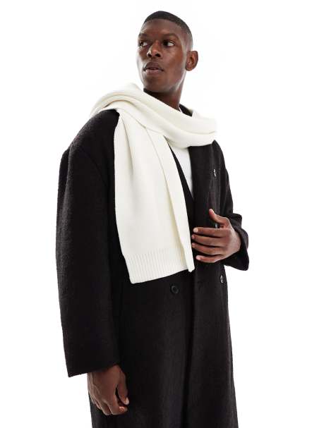 ASOS DESIGN knit scarf in cream - view 1
