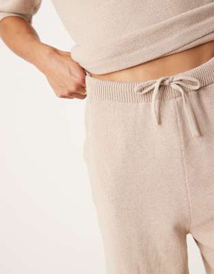 Asos Design Knit Shorts In Neutral