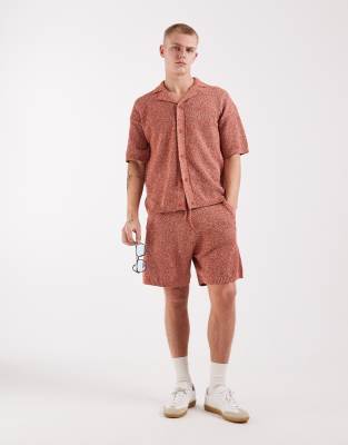 Asos Design Knit Shorts In Brown