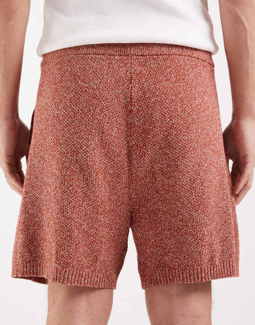 ASOS DESIGN knit shorts in rust twist - part of a set, 4 of 5