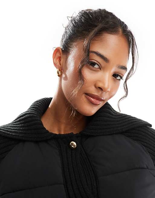 ASOS DESIGN knit sleeve puffer jacket in tbc | ASOS ASOS DESIGN knit sleeve puffer jacket in tbc | ASOS