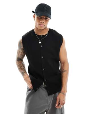 Minimalist Monochrome Crew Neck Button Up Long Sleeve Knit Cardigan