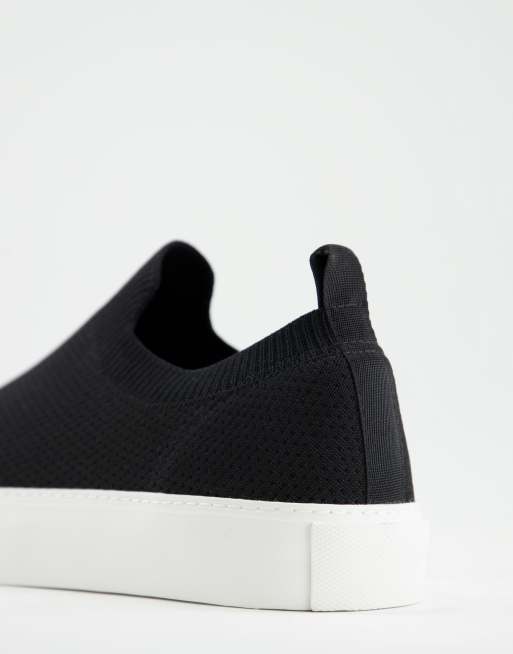 ASOS Design Knit Slip on Sneakers in Black