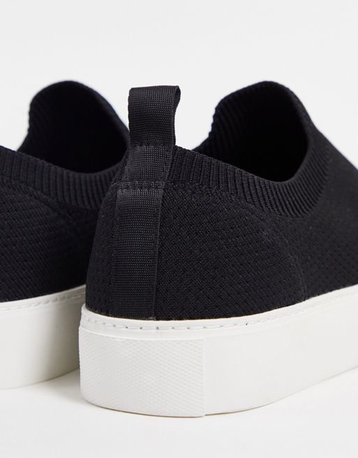 ASOS Design Knit Slip on Sneakers in Black