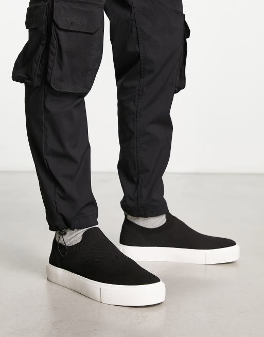 ASOS Design Knit Slip on Sneakers in Black