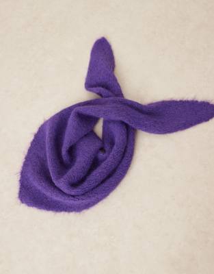 Asos Design Knit Small Triangle Scarf In Blue