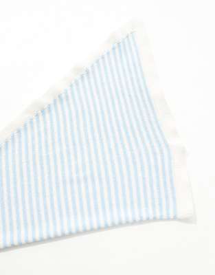 Asos Design Knit Square Neck Head Scarf In Blue