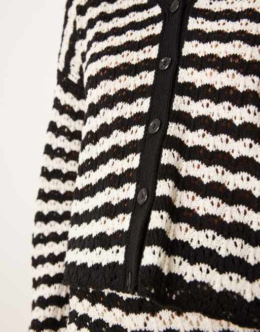 ASOS DESIGN knit stitch v neck cardigan in stripe - part of a set, 3 of 4
