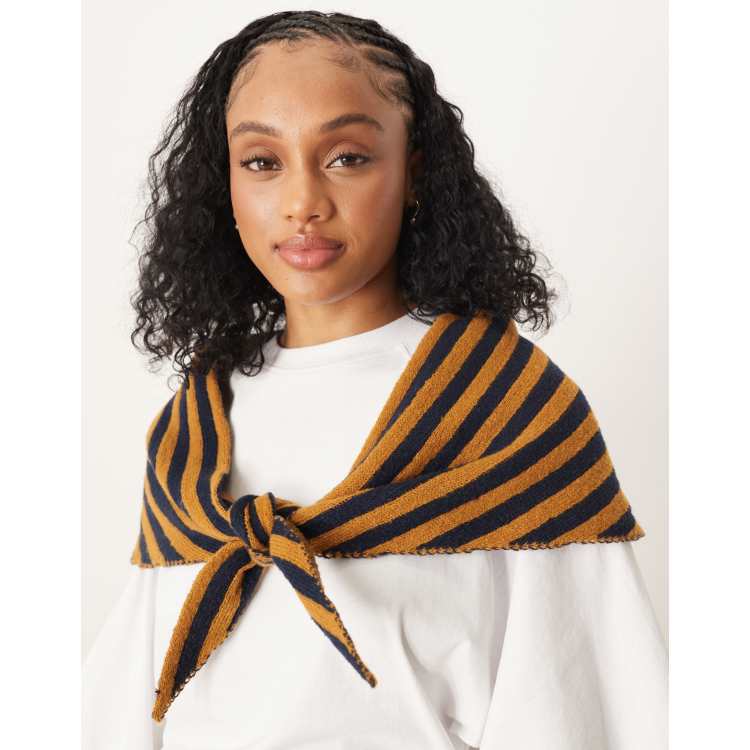 Stripe Scarf Black And Mustard Scarf Black Gold Amber Yellow Scarf