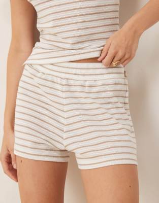 Asos Design Knit Stripe Short In White