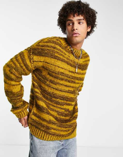 Striped knit sweater discount mens