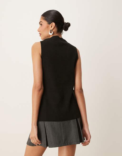 トップス nagonstans asymmetry slit vest ASOS DESIGN knit structured asymmetric button front vest