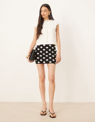 Asos Design Knit Structured Cap Sleeve Cardigan In White