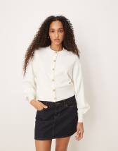 Free People Sydney shrunken cardigan in optic white | ASOS