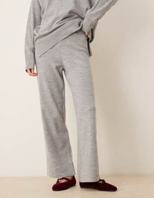 Asos Design Knit Structured Pants In Gray
