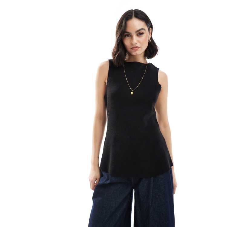 トップス Acka. peplum loose sweat black Sleeveless Peplum Top Black | NA-KD