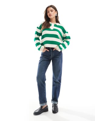 Asos Design Knit Structured Polo Shirt In Multi