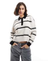 ASOS DESIGN knitted rugby top in wine