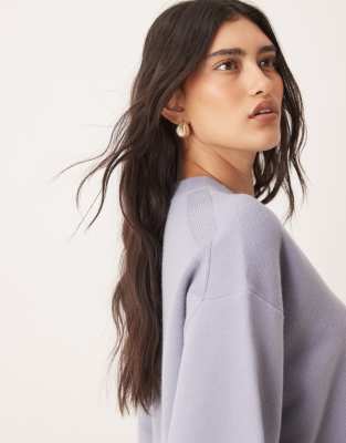 Asos Design Knit Structured T-shirt In Blue