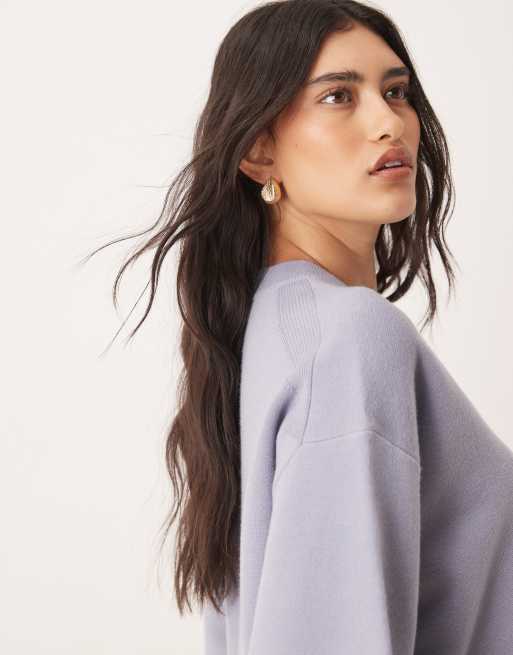 ASOS DESIGN knit structured T-shirt in pale blue