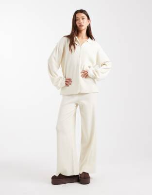 Asos Design Knit Super Soft Lounge Cardigan In White